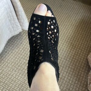 Manolo Blahnik Black Mesh Heels